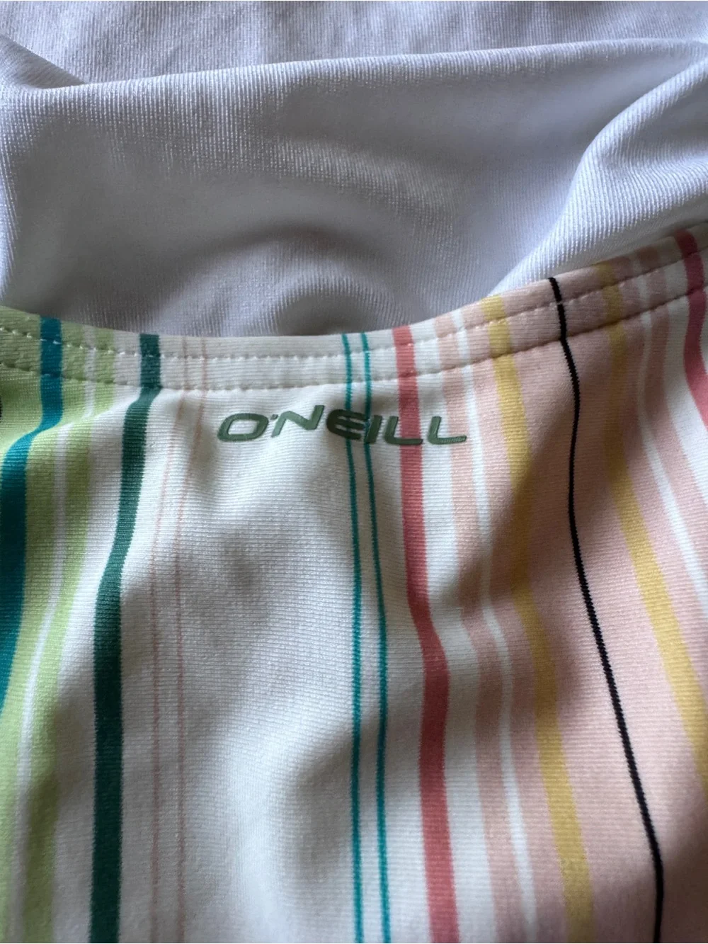 EUC O'Neill Girls' One-Piece swimsuit in Pastel Stripe Colors - Sz 12